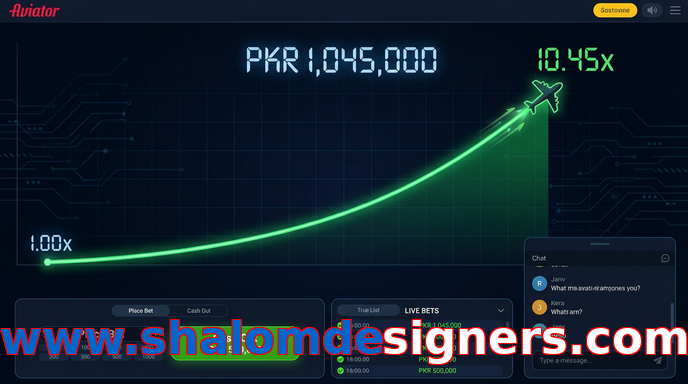 Main screen of Www.shalomdesigners.com aviator page for PK players