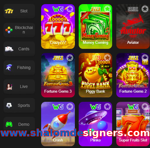 Main screen of Www.shalomdesigners.com game page for PK players